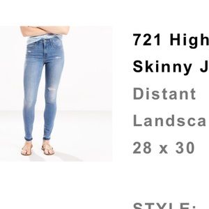 Levi’s 721 High Rise skinny jeans size women’s 28